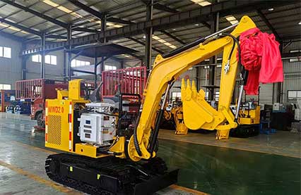 山东矿安机电有限公司自主研发生产的MWD2.0小型挖掘机发货